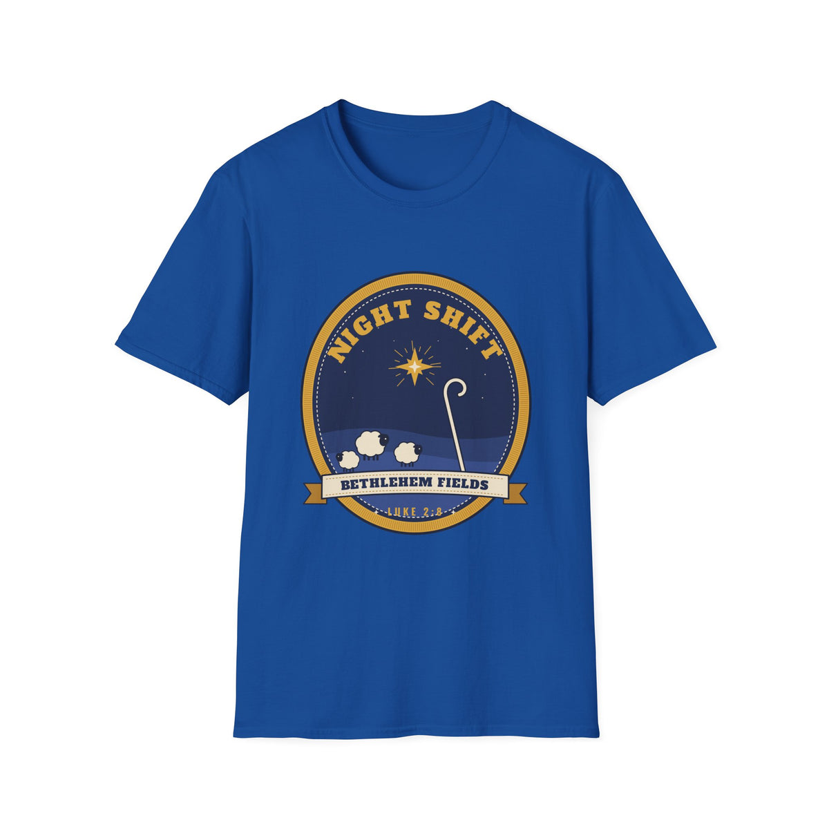 Night Shift Shepherds T-Shirt — "Bethlehem Fields" Christmas Nativity Tee