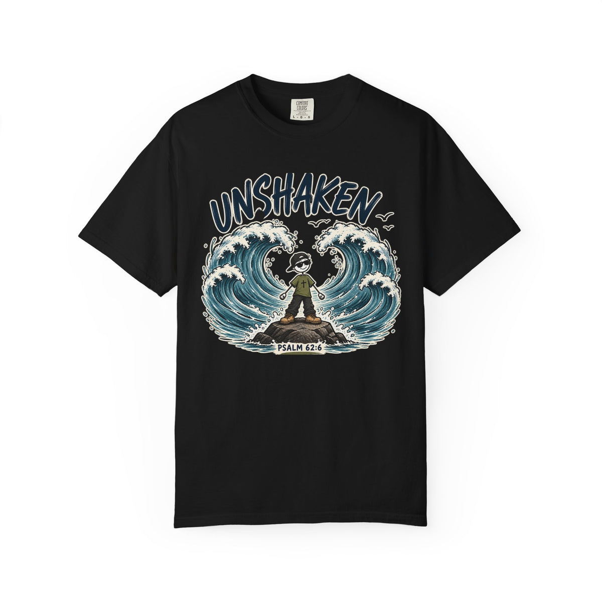 UNSHAKEN Christian T-Shirt | Psalm 62:6 Faith Graphic Tee |