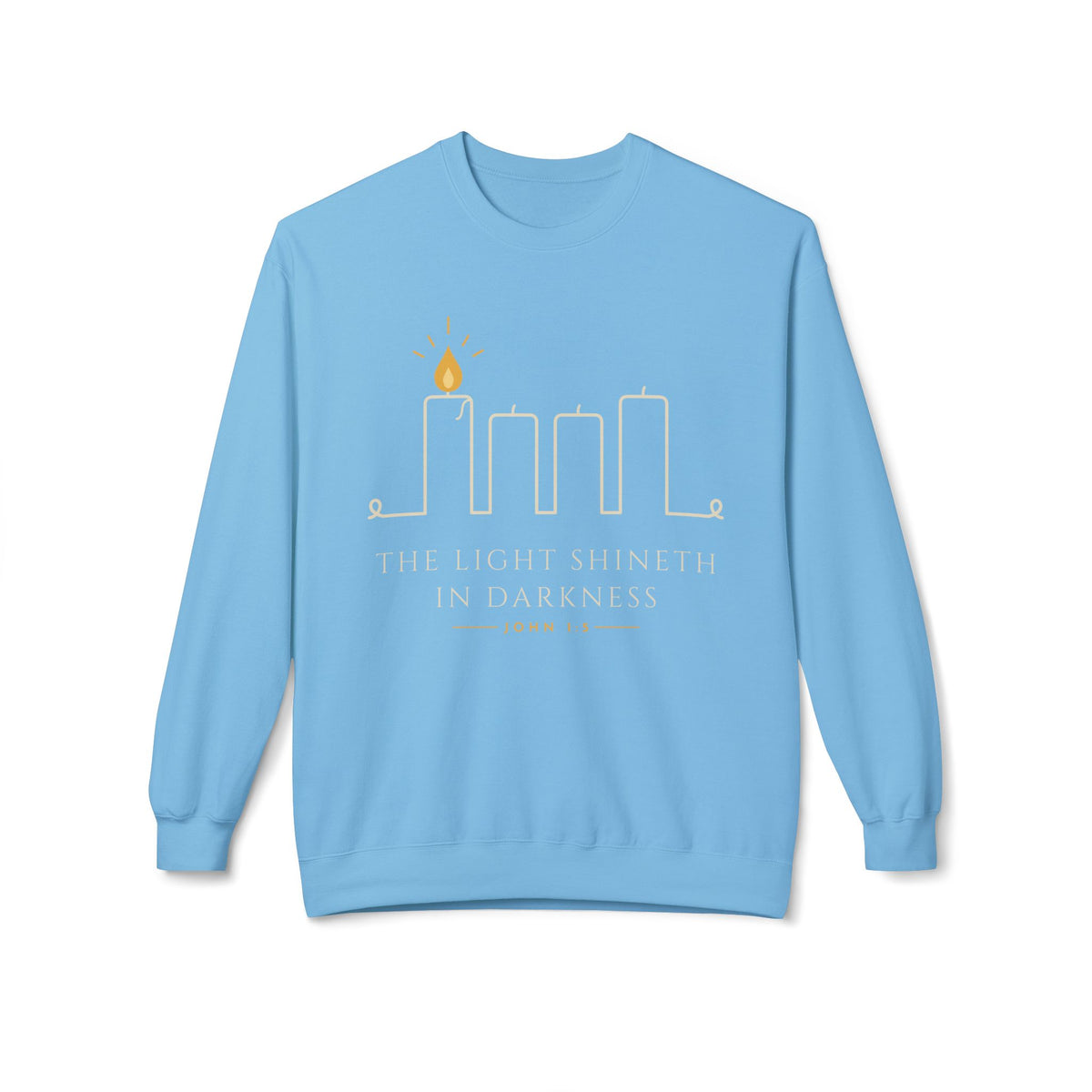 Hanukkah Menorah Crewneck Sweatshirt — Minimal Candle Design