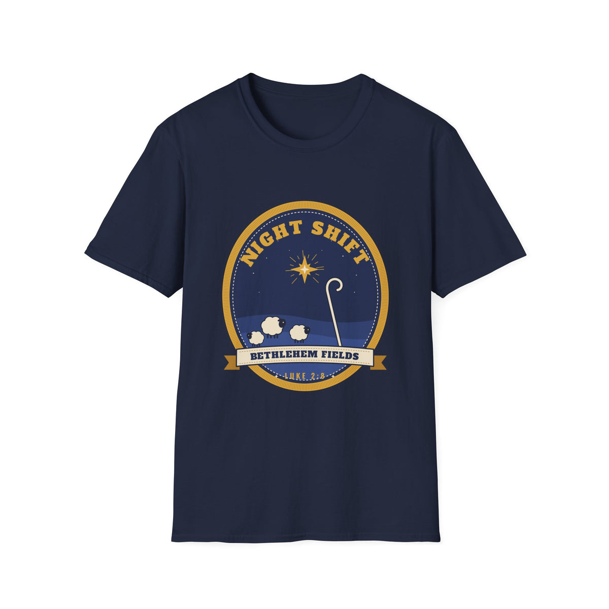 Night Shift Shepherds T-Shirt — "Bethlehem Fields" Christmas Nativity Tee