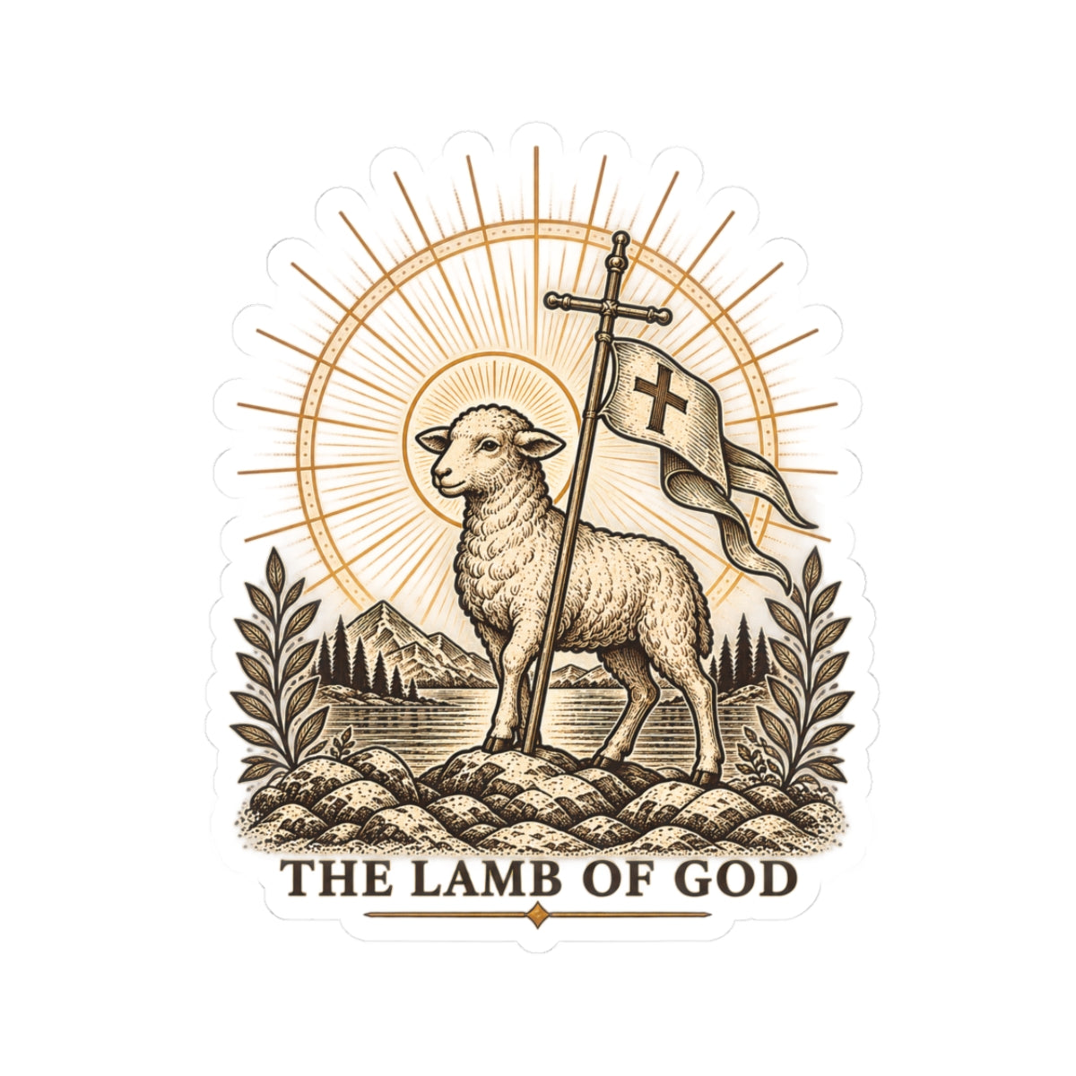 The Lamb of God Sticker — Religious Christian Kiss-Cut Sticker