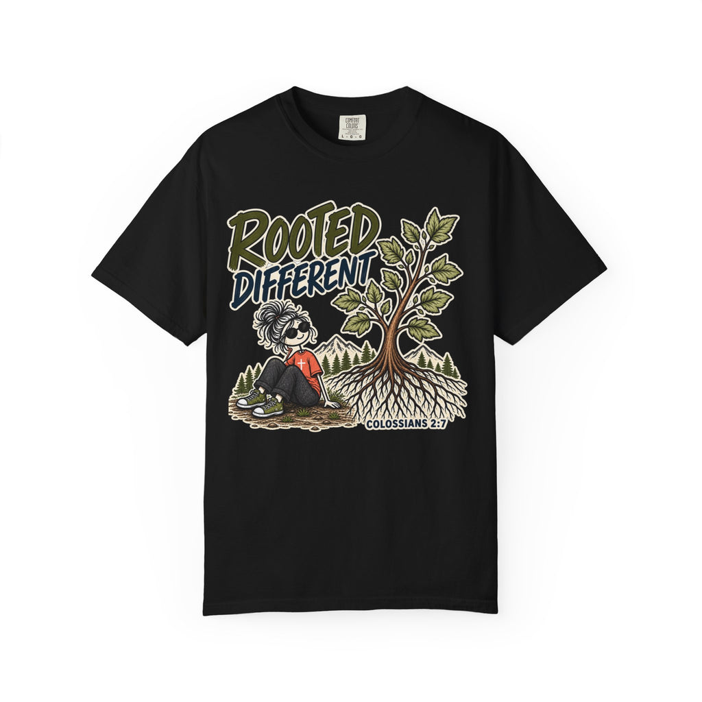 Rooted Different Women’s Christian T-Shirt | Colossians 2:7