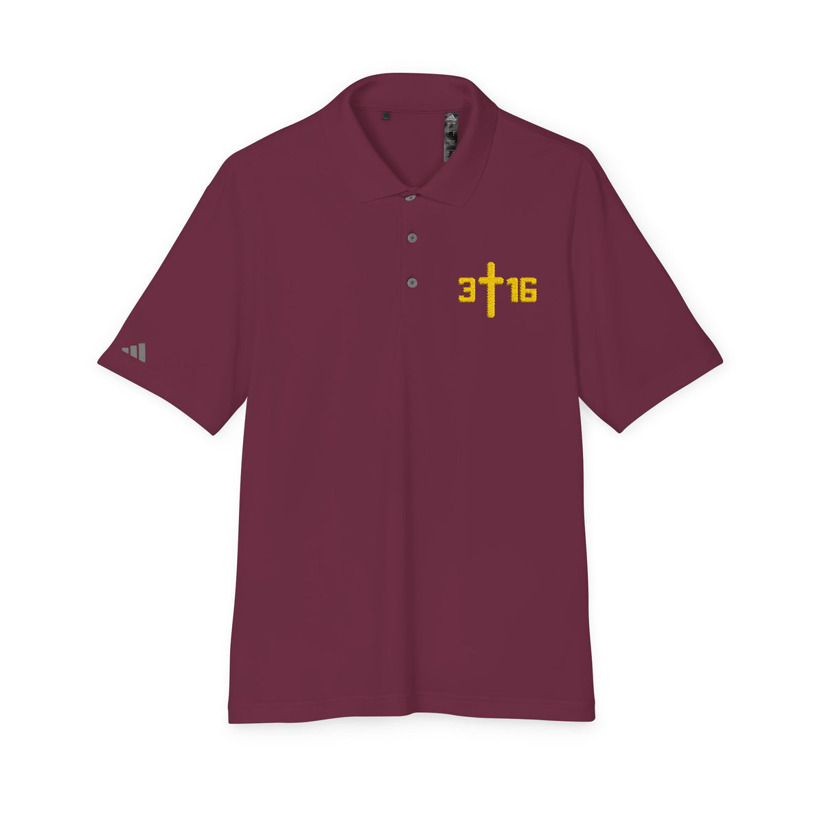 Christian Cross '3:16' Embroidered Polo Shirt