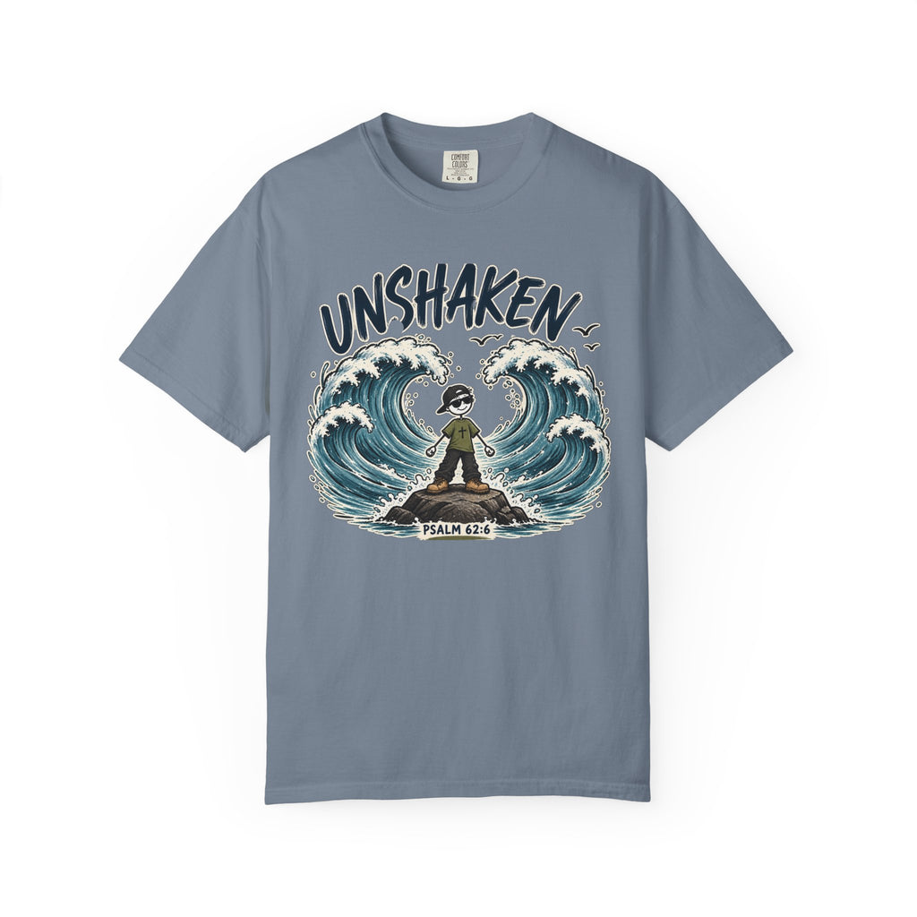 UNSHAKEN Christian T-Shirt | Psalm 62:6 Faith Graphic Tee |