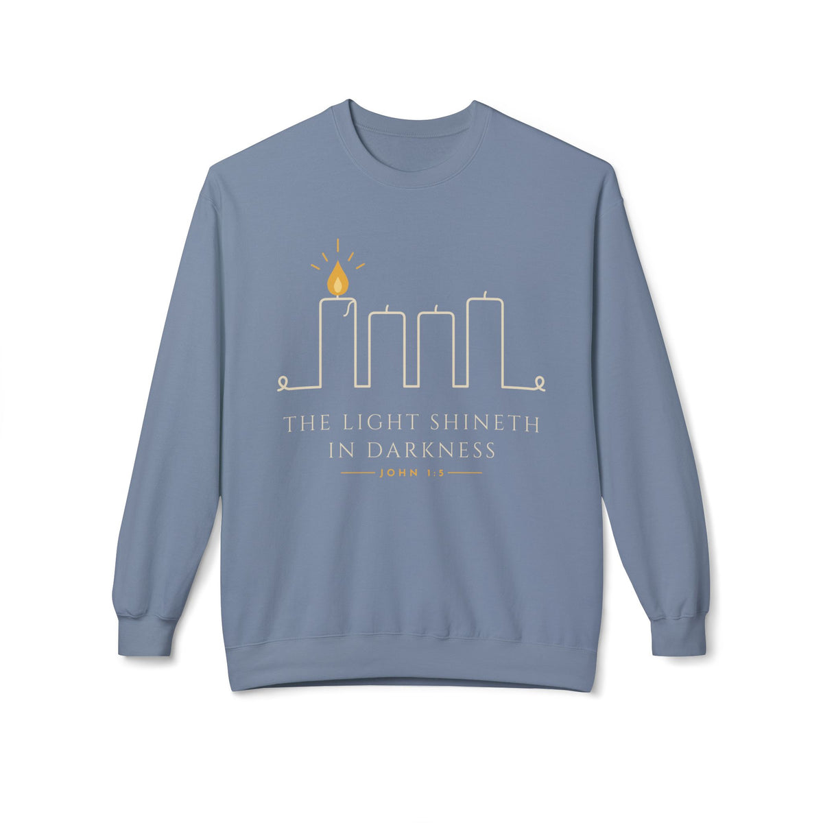 Hanukkah Menorah Crewneck Sweatshirt — Minimal Candle Design