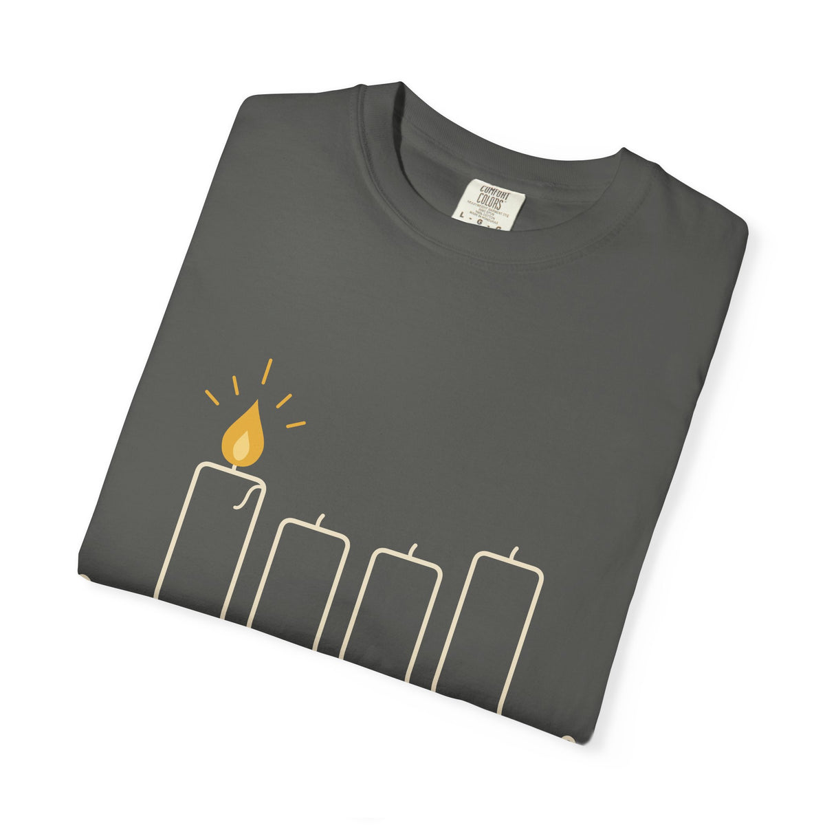 Hanukkah Menorah T-Shirt — First Light Candle Graphic Tee
