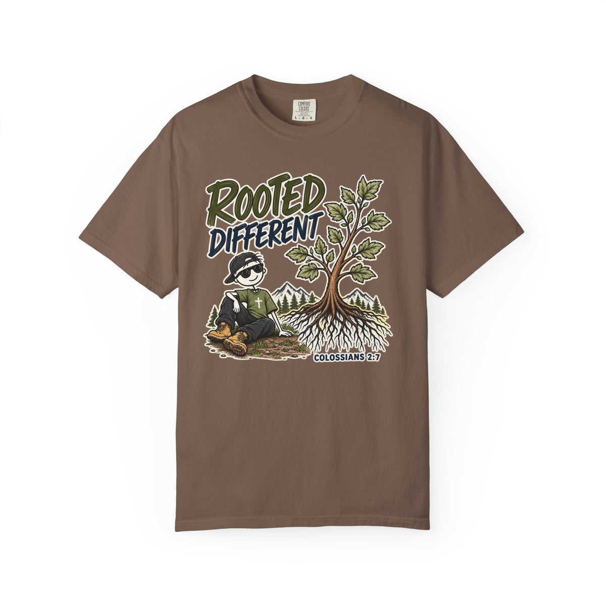 Rooted Different Men’s Christian T-Shirt | Colossians 2:7