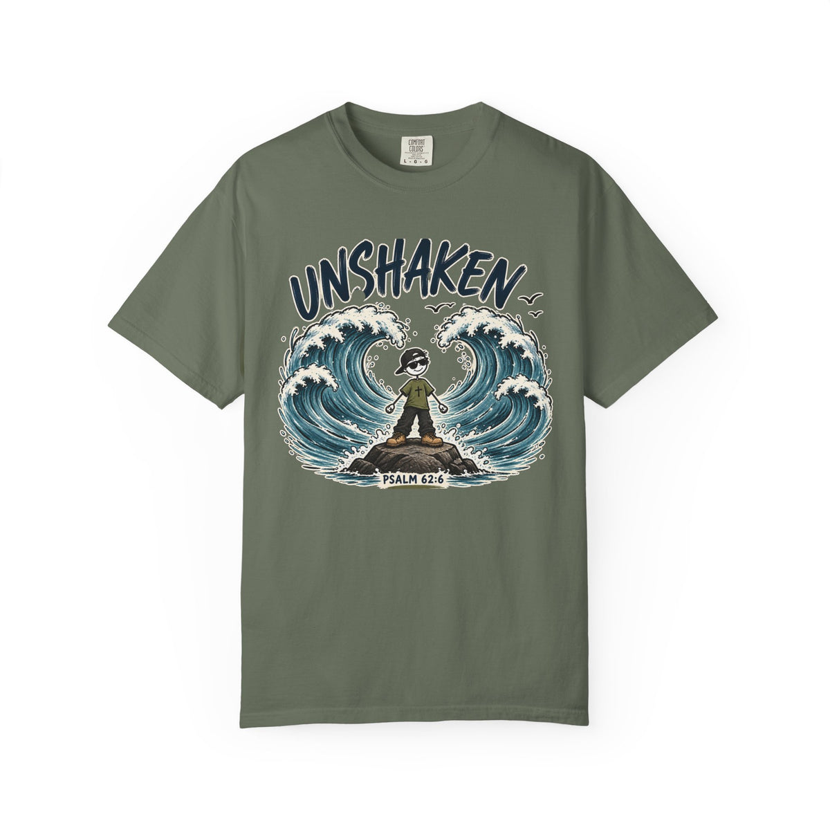 UNSHAKEN Christian T-Shirt | Psalm 62:6 Faith Graphic Tee |