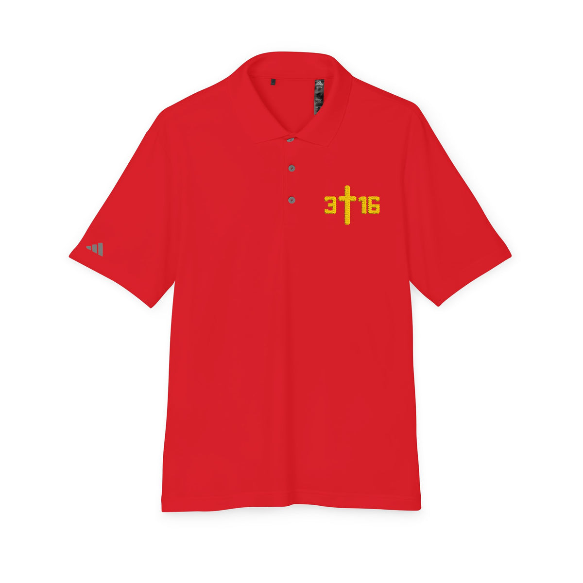 Christian Cross '3:16' Embroidered Polo Shirt